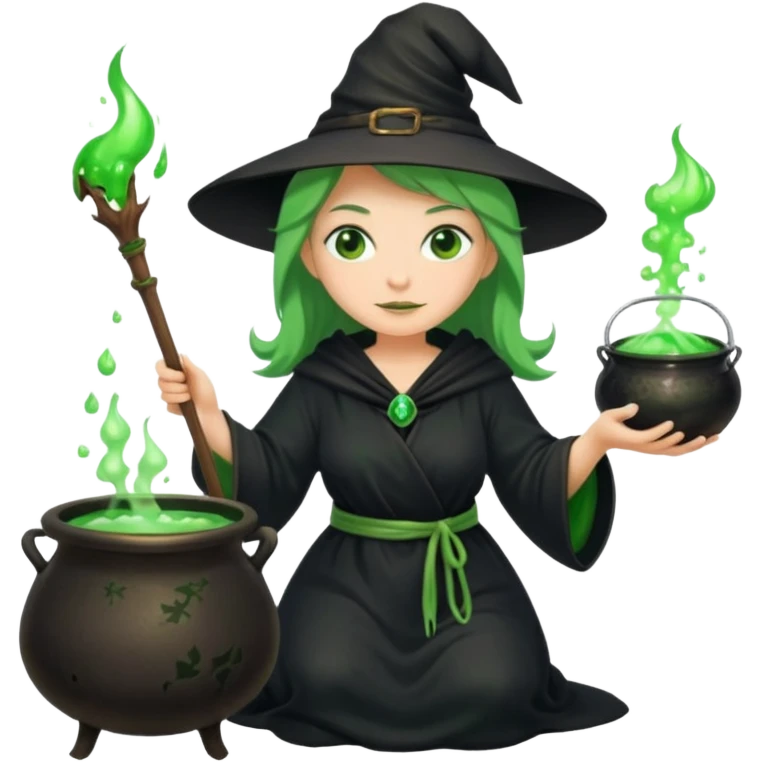 green witch cooking potion emoji