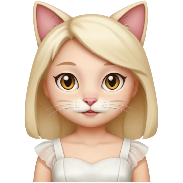 Kedi kız elbise beyaz 

 emoji