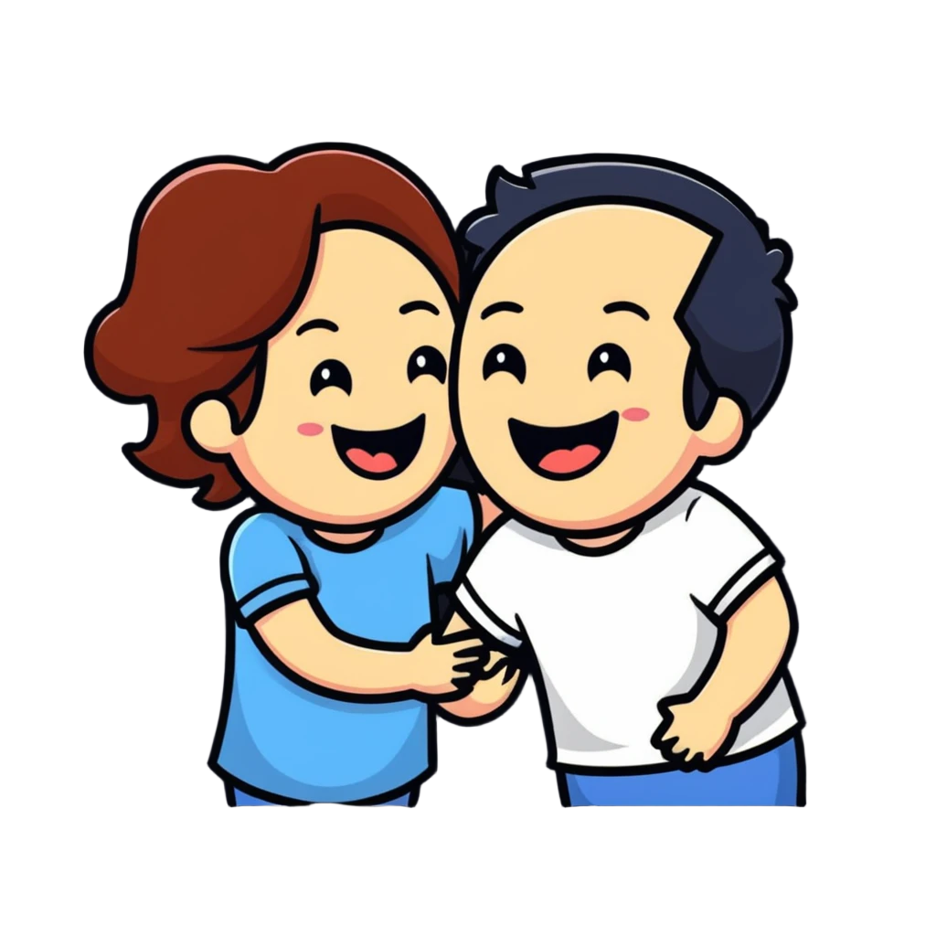 couple laughing together emoji