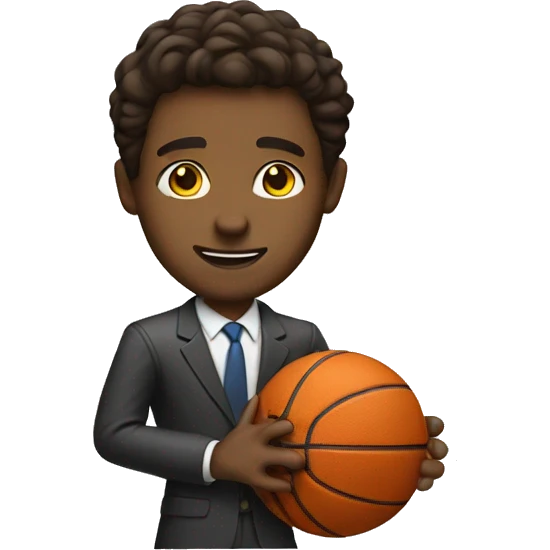 Brown guy with suit playing basketball emoji