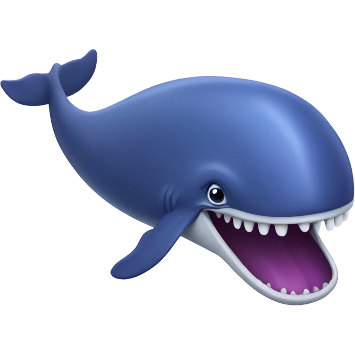 Blue whale purple, open mouth emoji