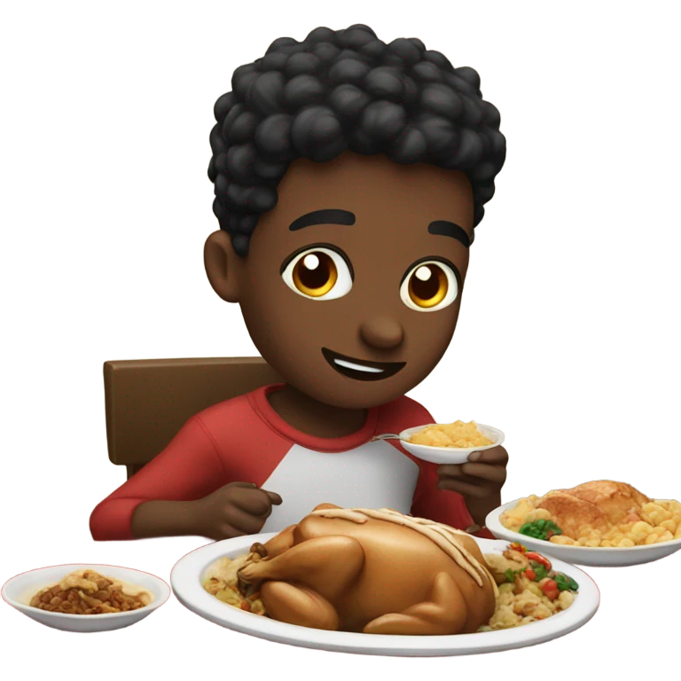 boys enjoying christmas feast fud  emoji