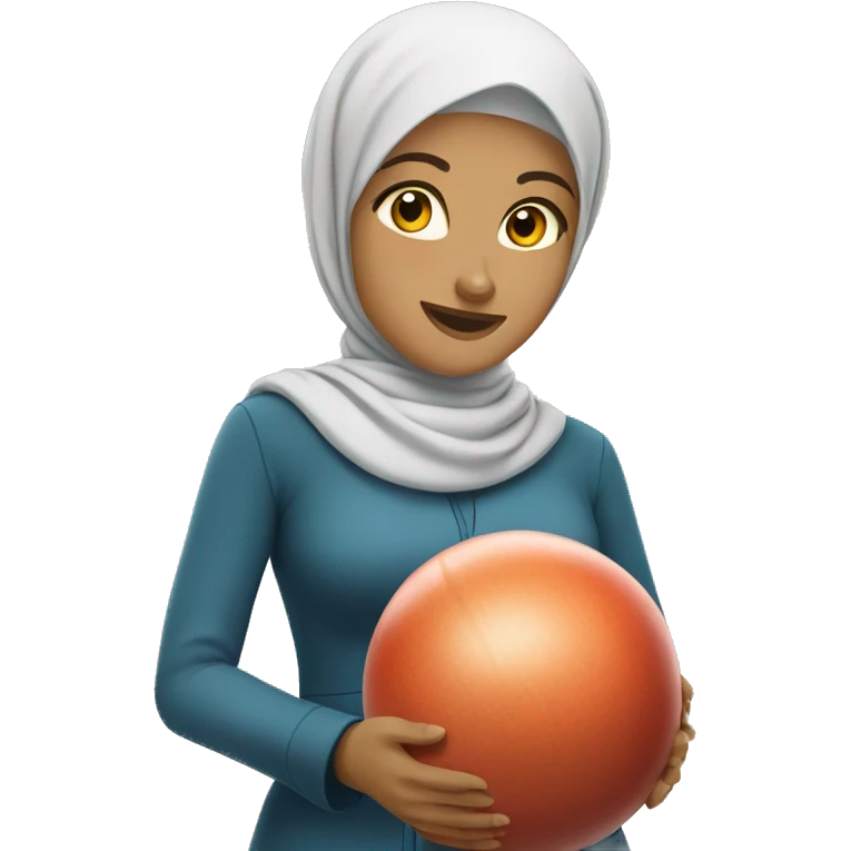 Caucasian-Hijabi-bowling emoji