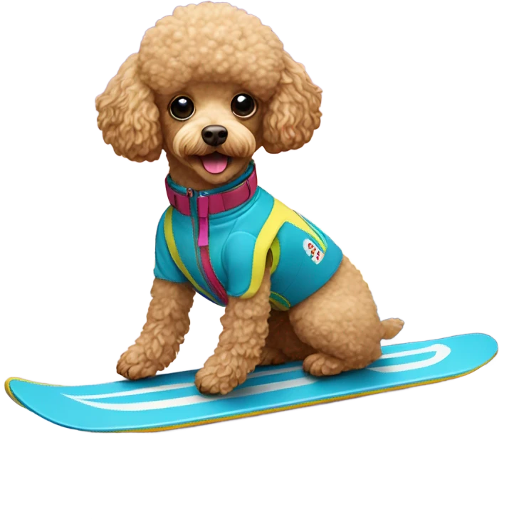 Toy poodle on ski emoji