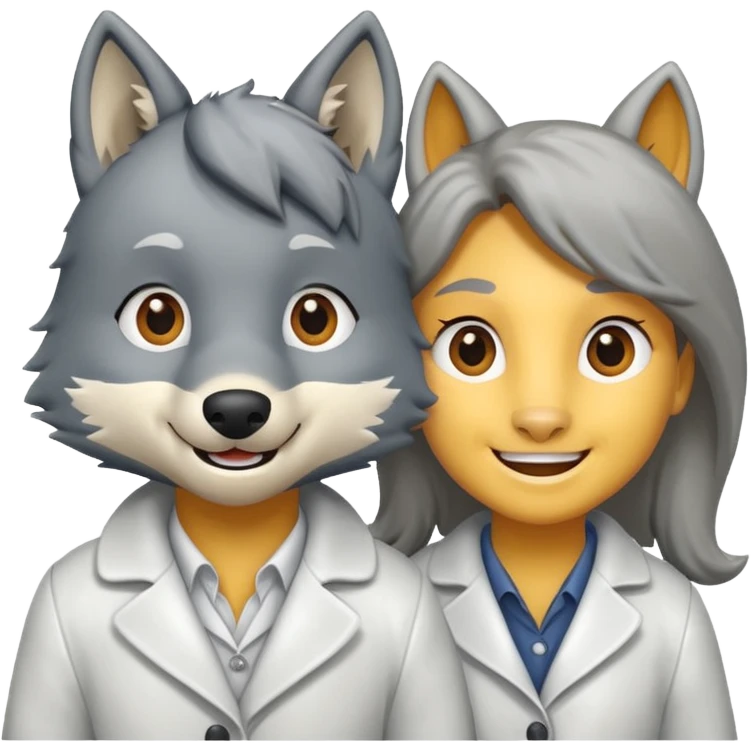 a wolf and a pony in love emoji