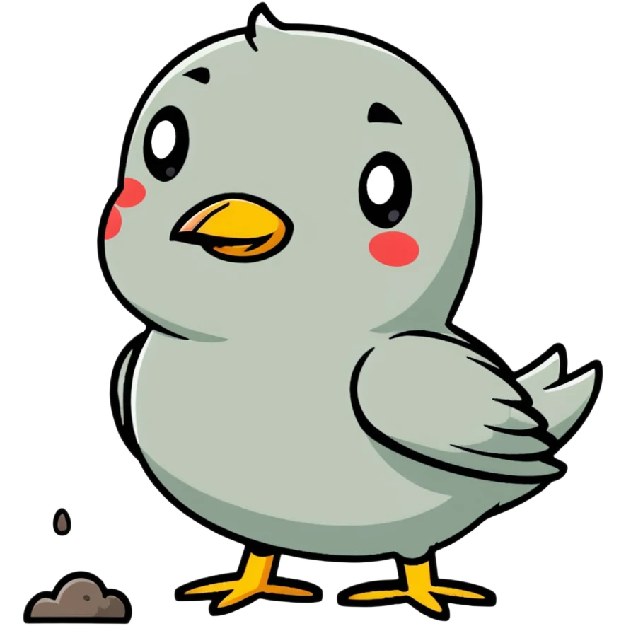 Pooping bird emoji