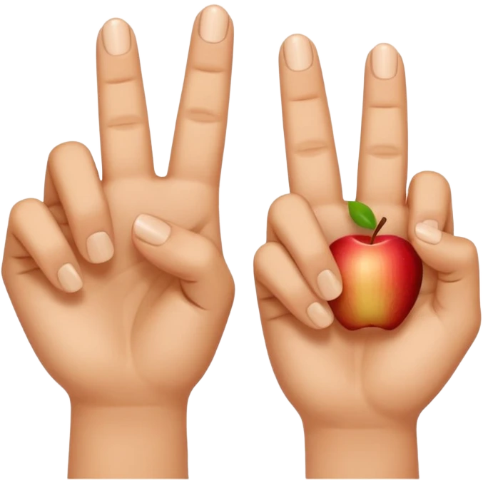two index fingers from different hands touching at the tips, apple emoji style emoji