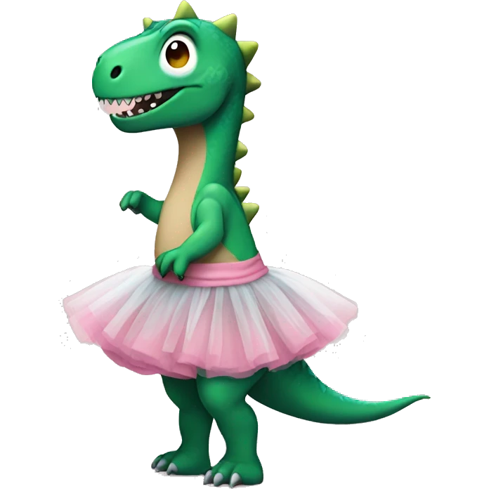 Dinosaur wearing tutu emoji