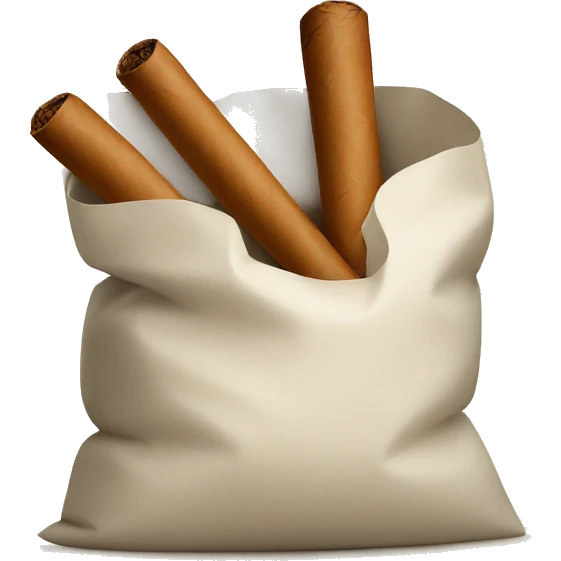 a bag of flour smokes a cigar emoji