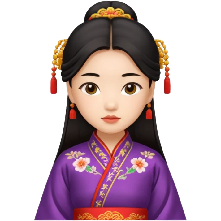 Asian girl wearing traditional Chinese clothes emoji