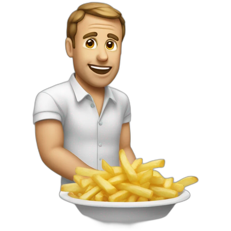 Macron mange frites emoji