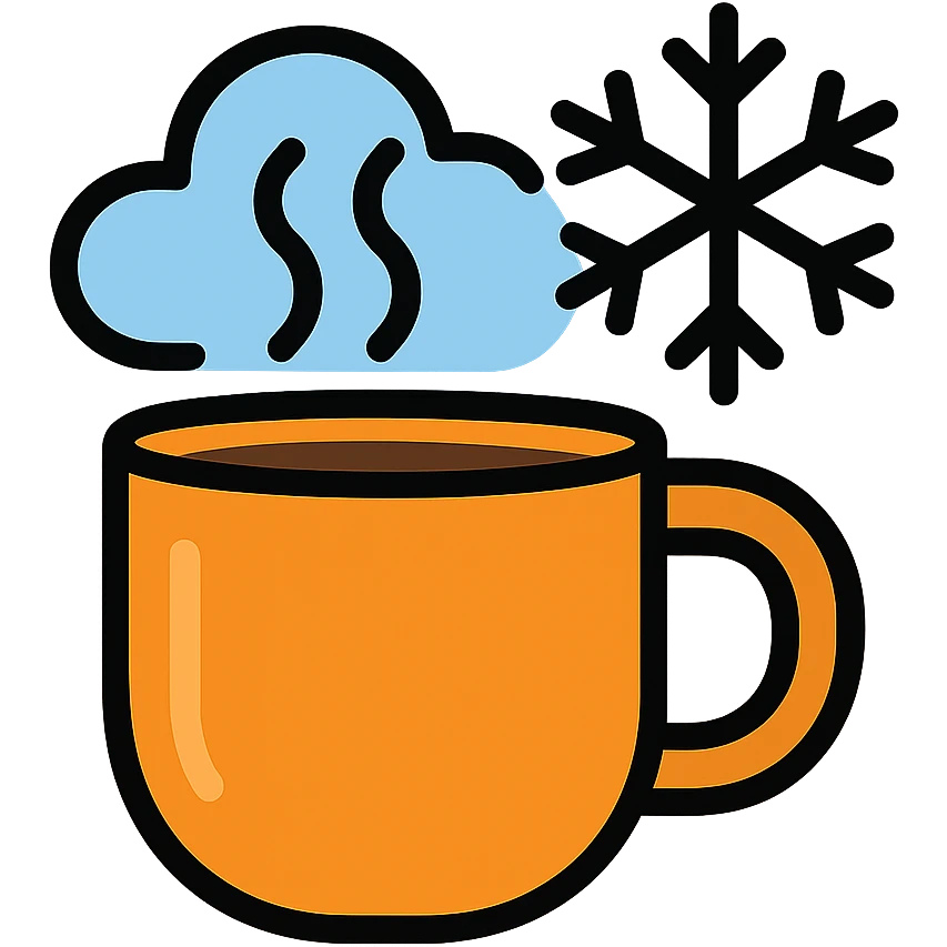 Hot steaming cup of coffee or tea in cold weather emoji