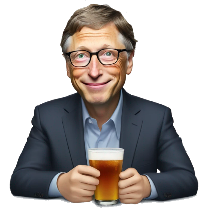Bill gates drink win with elon Musk  emoji