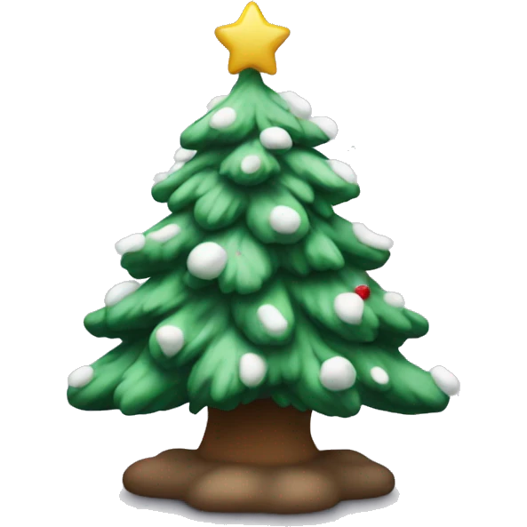 Flocked Christmas tree emoji