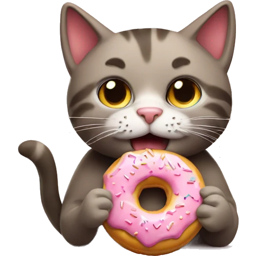 Cat eating donut emoji