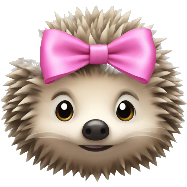 hedgehog with a pink bow emoji