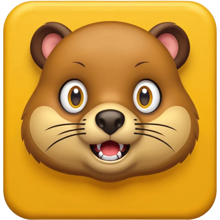 BUC-EES BEAVER emoticon expressing fright emoji