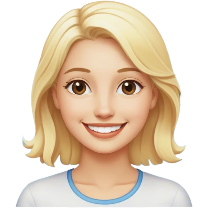 smiling blonde by the water emoji