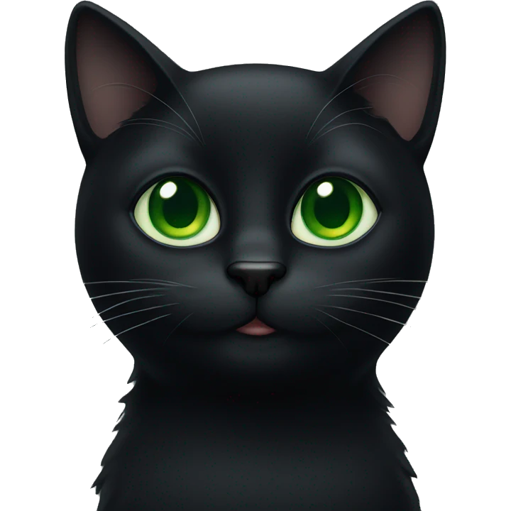 black cat with green eyes emoji
