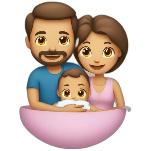 Une famille avec un bébé  emoji