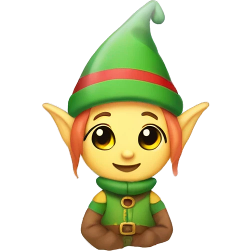 Cute and colorful elf in a snow globe emoji