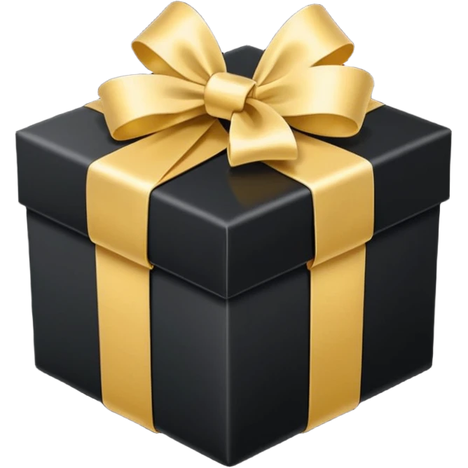 black gift box gold ribbon emoji
