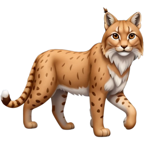 Eurasian Lynx walking in the snow beautiful aesthetic, snowy ground, snow falling around, wooden pine trees in the background, full aesthetic scenic image scenery realistic photo realism emoji
