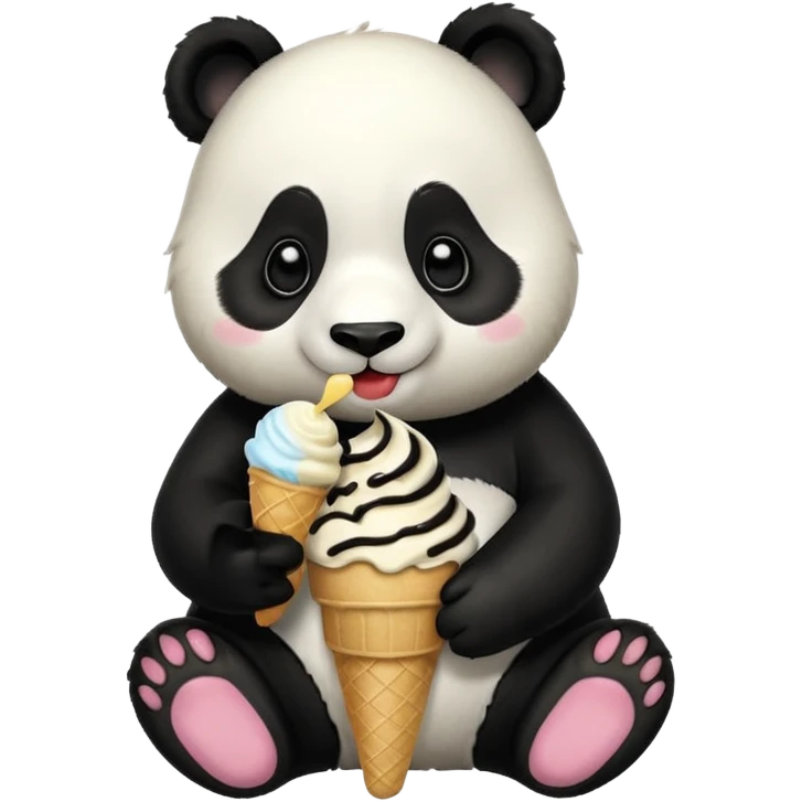 Panda eating ice cream emoji