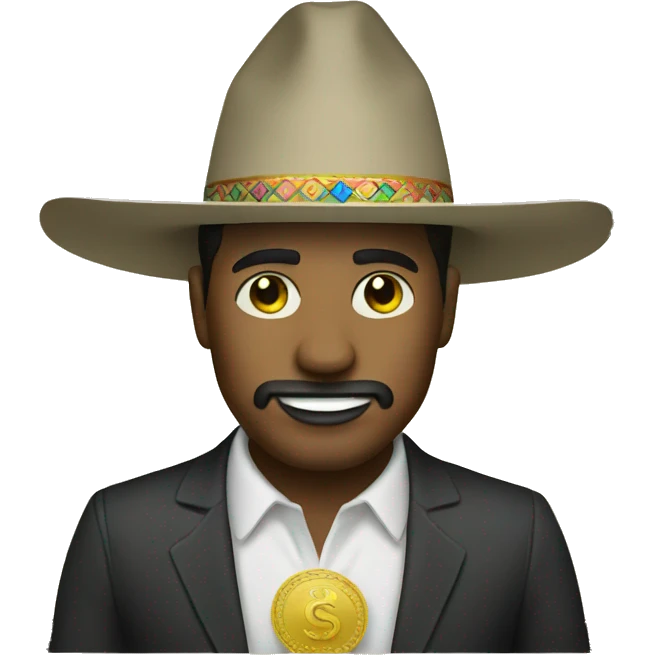 Man wearing sombrero money emoji