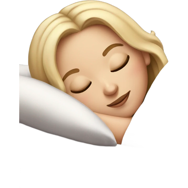 White Girl with eyeliner sleeping in her bed emoji