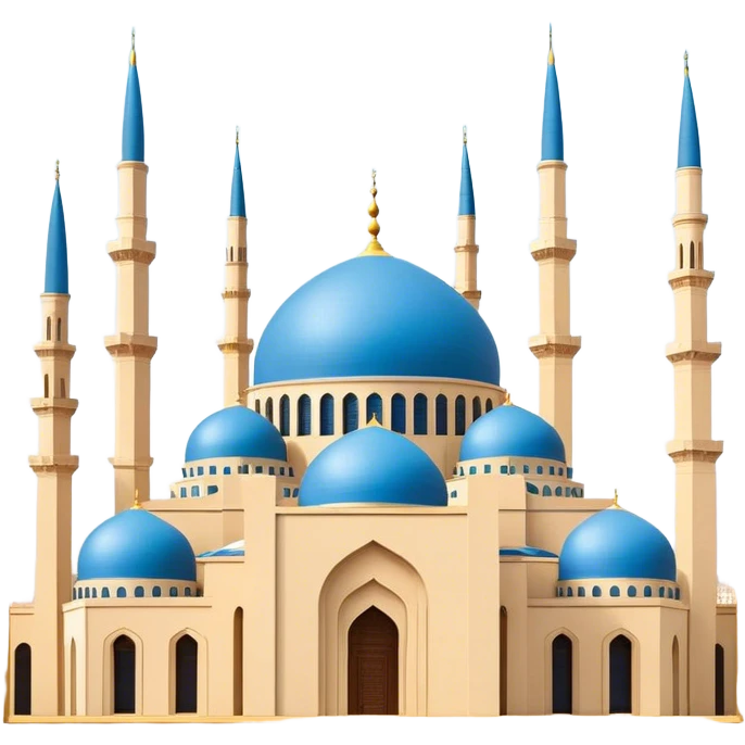 Mohammad Al-Amin Mosque Emoji of Beirut – Featuring its blue dome, tall minarets, and Arabic calligraphy. emoji