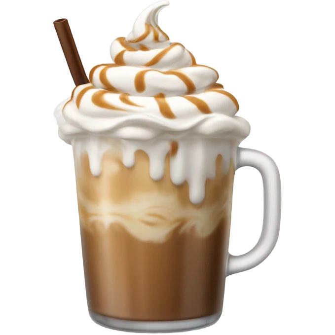 Iced latte with whipped cream emoji