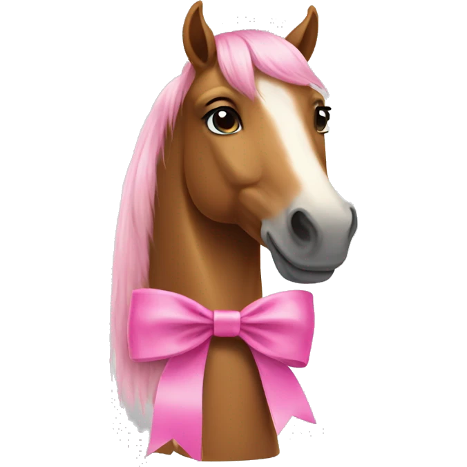 Horse with a pink bow  emoji