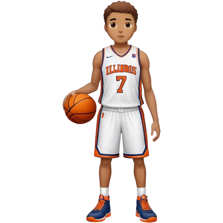 Illinois basketball #7 darker mulatto skin with short hiar full body shot emoji