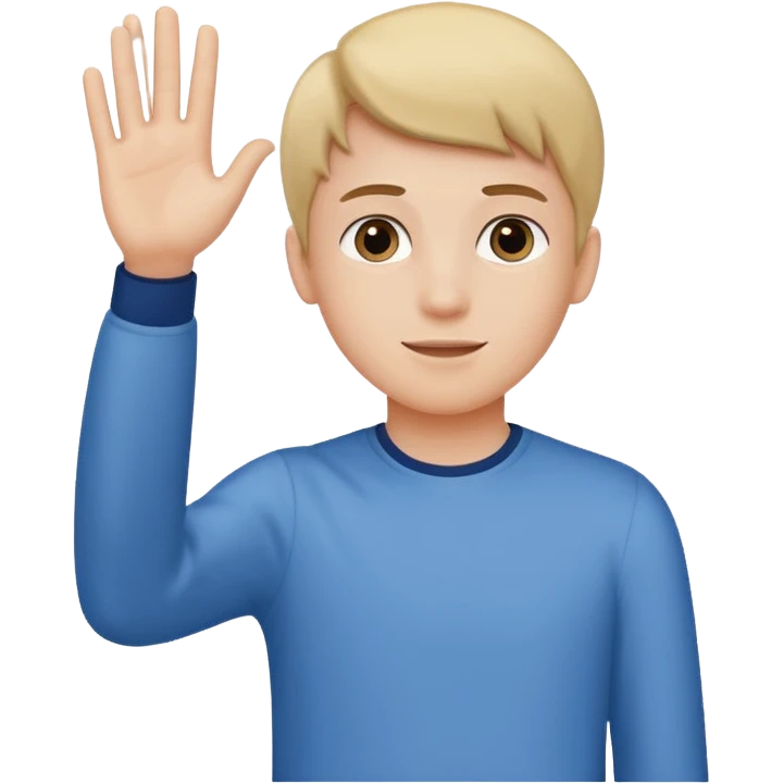 teenager seen from behind waving goodbye to his parents emoji