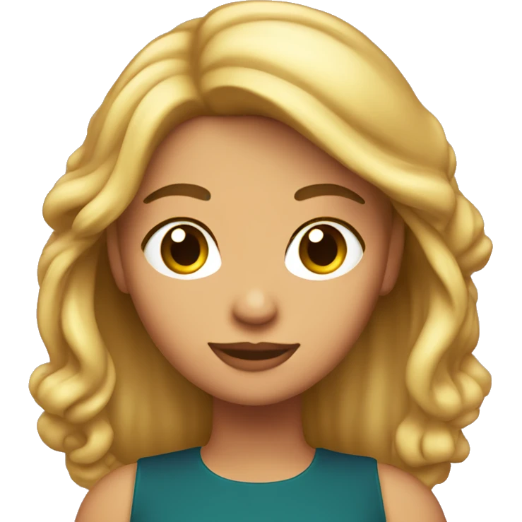 Chica con cabello rubio liso con un moño rosado  emoji