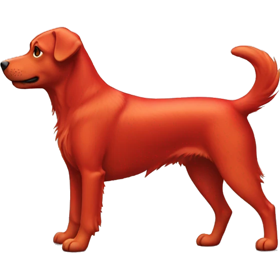 Bright Scarlet red dog standing side view emoji