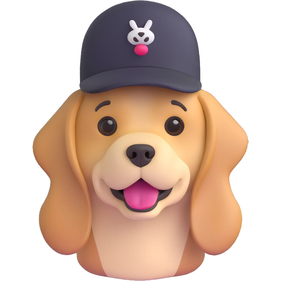 dog wearing a hat emoji