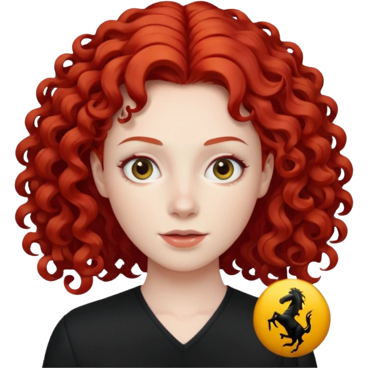 curly ferrari red hair emoji