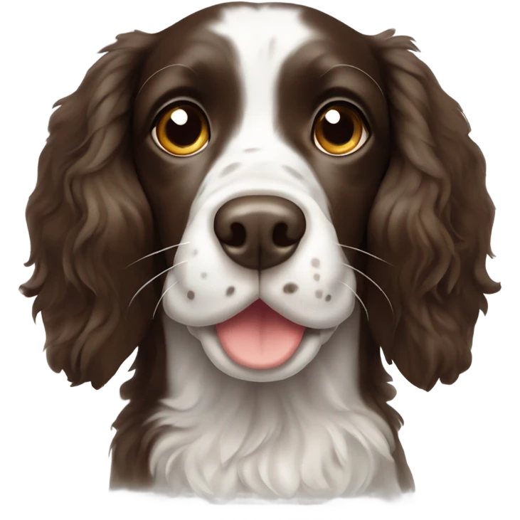 A springer spaniel with blinking puppy dog eyes  emoji