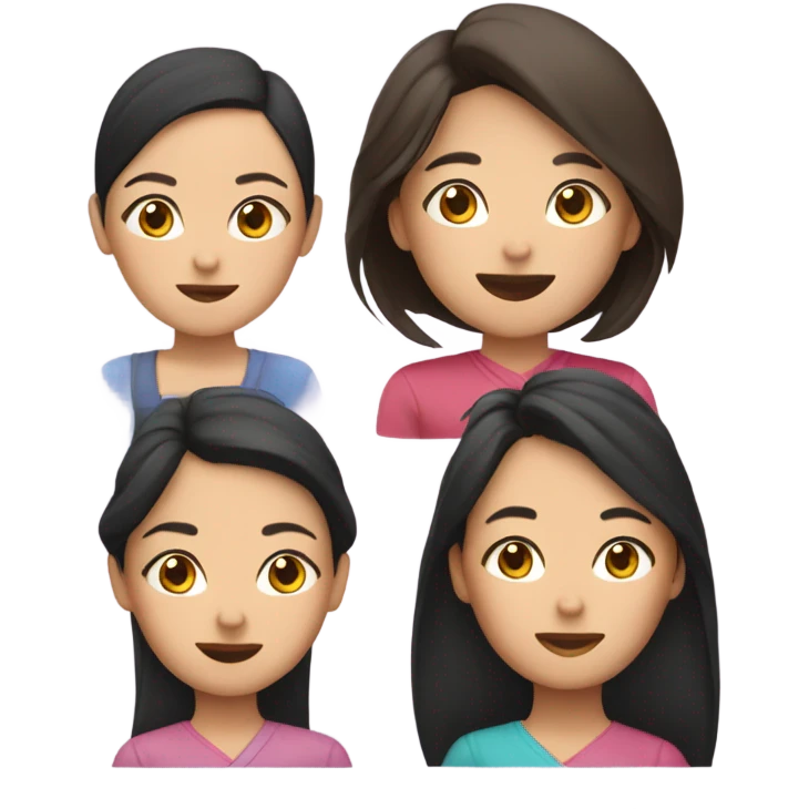 3 sisters and 1 mom asiat emoji