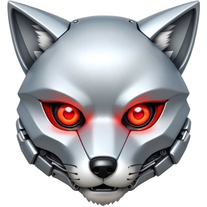 Robot Fox terminator face emoji