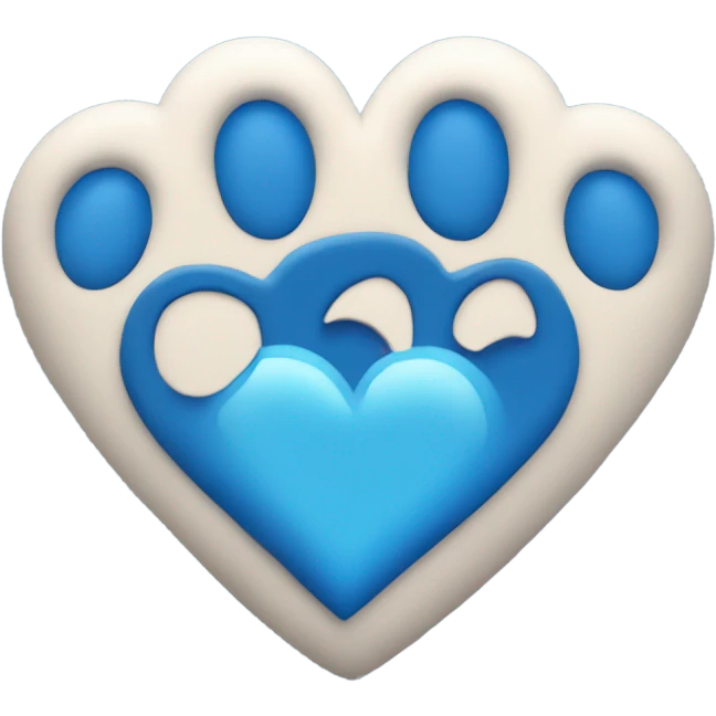 blue heart with paw emoji