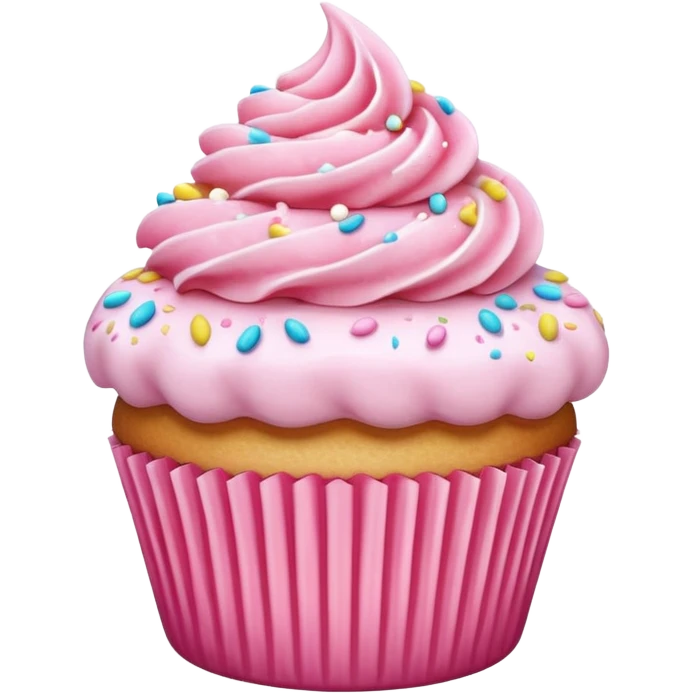 Cupcake with pink icing emoji