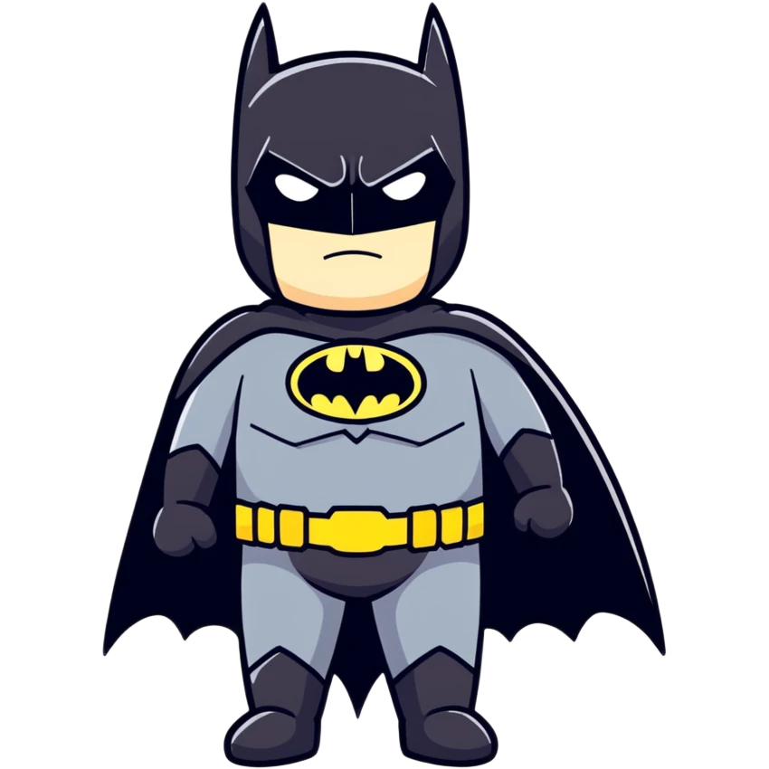 Best Batman character in black costume, all scenes  at night, cartoonish sticker style emoji