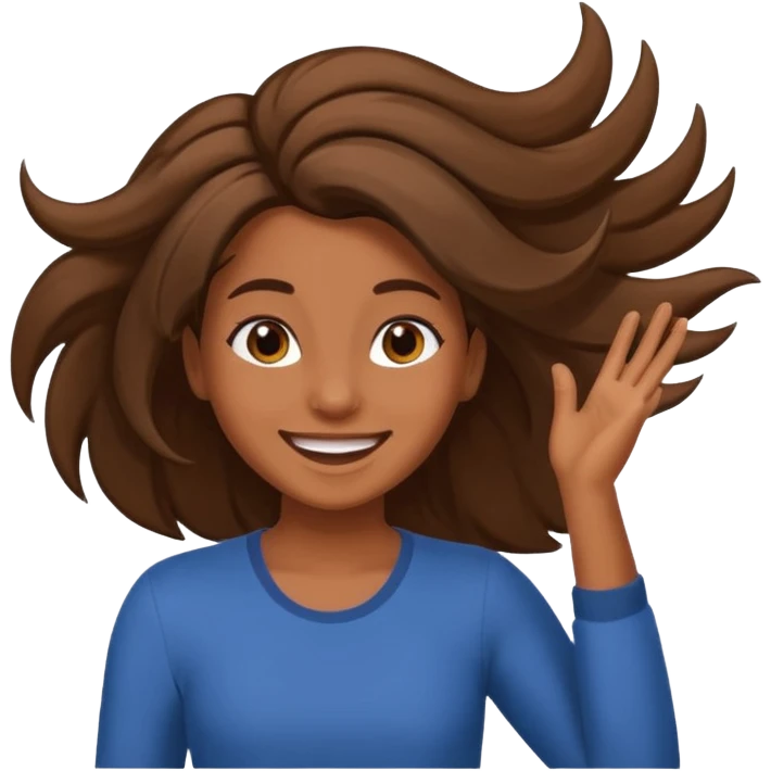 brown skin girl flipping her hair to the side  emoji