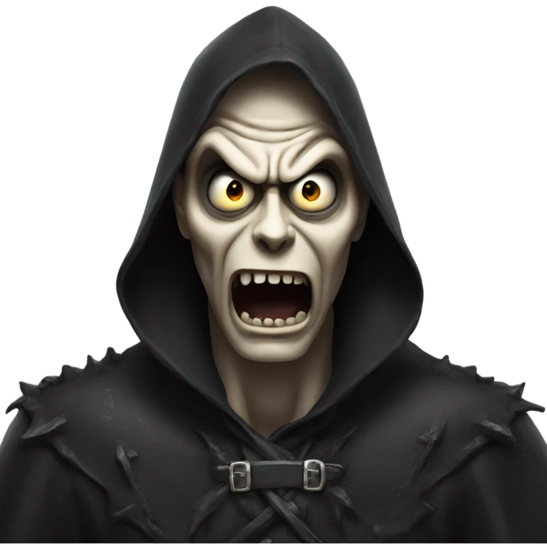 Horrified face dark gothic monster emoji