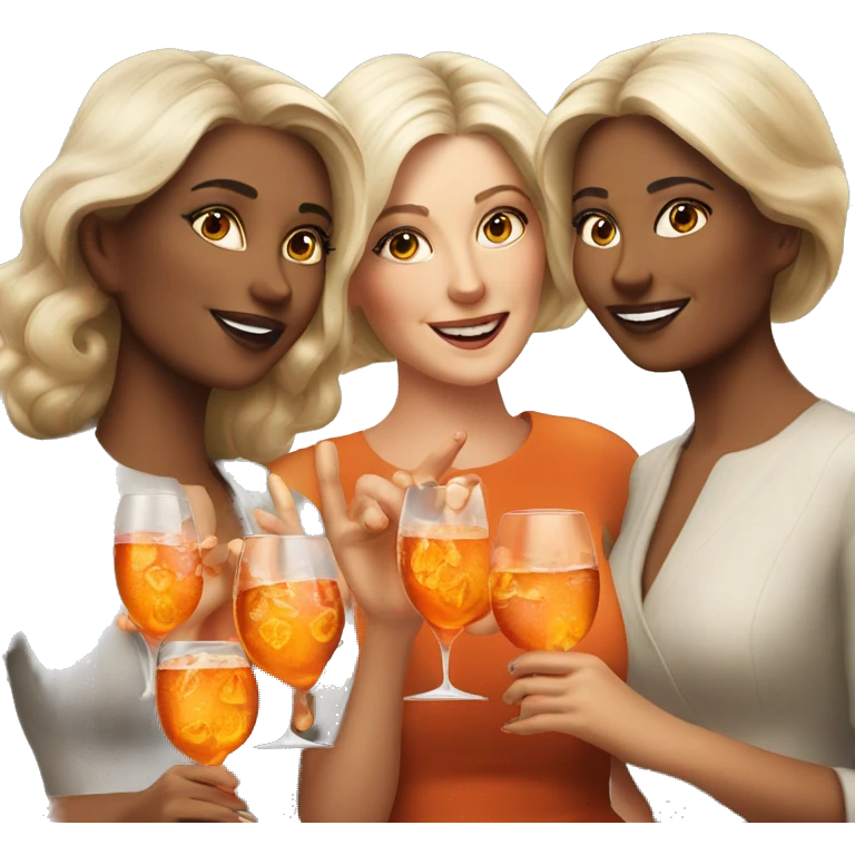 Three ladys drinking aperol spritz emoji