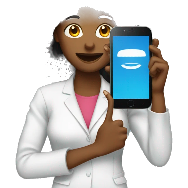 woman showing big phone emoji
