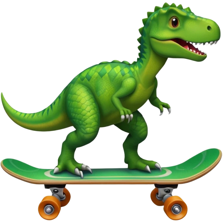 Dinosaur on a skateboard emoji